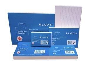 FICHAS LOAN RAYADAS 100x150mm (Nº3) paquete de 100