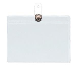 FUNDA DISTINTIVO GRAFOPLAS PVC 200  con PINZA 57x95mm PAQUETE de 50