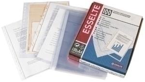 FUNDA MULTITALADRO ESSELTE PP  80  CRISTAL LISO Fº 16 TAL.RFZO. PAQUETE de 100