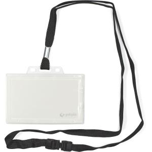 FUNDA DISTINTIVO GRAFOPLAS PVC con CORDON NEGRO 60x90mm PAQUETE de 50