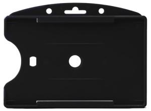 FUNDA DISTINTIVO TARIFOLD PP APERTURA FRONTAL 60x89mm NEGRO PAQUETE de 10