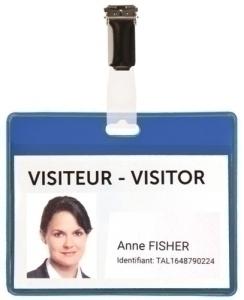 FUNDA DISTINTIVO TARIFOLD PVC con PINZA 82,5x103mm AZUL PAQUETE de 25