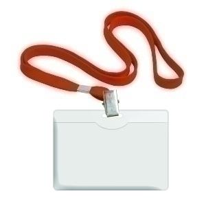 FUNDA DISTINTIVO FOROFIS RIGIDA con CINTA ROJA 57x90mm CAJA DE 50