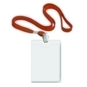FUNDA DISTINTIVO FOROFIS VERTICAL con CINTA ROJA 90x58mm CAJA DE 50