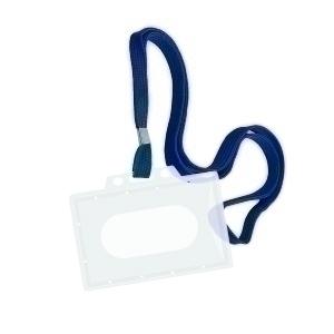 FUNDA DISTINTIVO FOROFIS PRO RIGIDA con CINTA AZUL 55x90mm CAJA DE 50