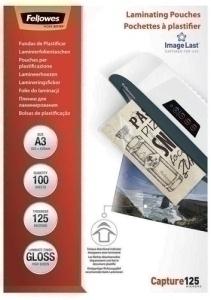FUNDA PLASTIFICAR FELLOWES BRILLO 303x426 (A3) 125  PAQUETE de 100