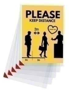 FUNDA PORTA CARTELES TARIFOLD KANG EASY CLIC A4 VERTICAL/HORIZONTAL REMOVIBLE PACK de 5