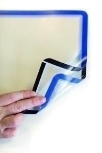 FUNDA PORTA CARTELES TARIFOLD MAGNETO A4 VERTICAL/HORIZONTAL REMOVIBLE AZUL PACK de 2
