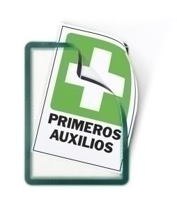 FUNDA PORTA CARTELES TARIFOLD MAGNETO A4 VERTICAL/HORIZONTAL REMOVIBLE VERDE PACK de 2