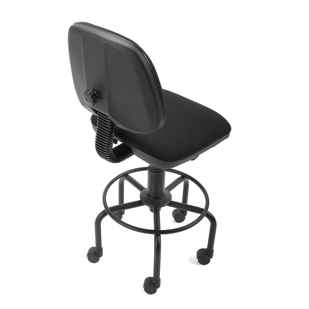 SILLA TABURETE CON RESPALDO Y ASIENTO ACOLCHADO Y TELA NEGRA /RD980
