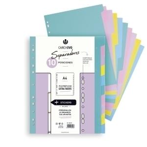 SEPARADORES CARCHIVO SOFT PP EXTRA FUERTE A4 10 pestañas