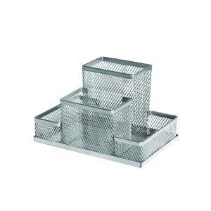 ORGANIZADOR SOBREMESA FOROFIS RECTANGULAR METALICO MALLA PLATEADO
