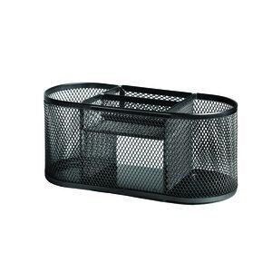 ORGANIZADOR SOBREMESA FOROFIS OVALADO METALICO MALLA NEGRO
