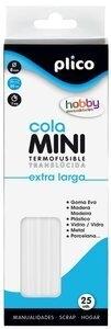 COLA TERMOFUSIBLE en BARRA PLICO MINI XL   8mm TRASLUCIDA BLISTER de 25