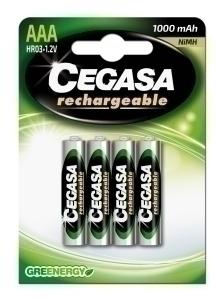 PILAS CEGASA RECARGABLES HR03 AAA 1000 MAH BLISTER DE 4