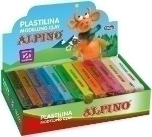 PLASTILINA ALPINO STANDARD 150. GR CAJA 12 SURTIDAS /DP000918