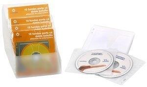 PORTA-CD DOBLE PP ACOLCHADO TRANSPARENTE BLISTER DE 10