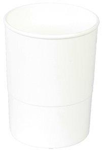 PORTA LAPICES PLASTICO REDONDO BLANCO