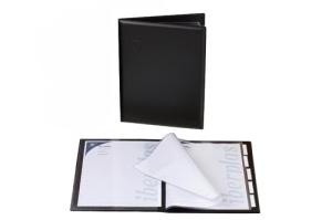 CARPETA PORTAMENUS IBERPLAS PVC Fº 6 FUNDAS con PESTAÑAS ADHESIVAS NEGRO