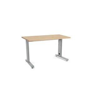 MESA ROCADA METAL 120x60 ESTRUCTURA ALUMINIO TABLERO ROBLE