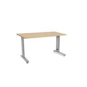 MESA ROCADA METAL 140x80 ESTRUCTURA ALUMINIO TABLERO ROBLE