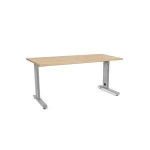 MESA ROCADA METAL 160x80 ESTRUCTURA ALUMINIO TABLERO ROBLE