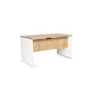 MESA ROCADA WORK  140x80 ESTRUCTURA BLANCO TABLERO ROBLE