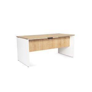 MESA ROCADA WORK  160x80 ESTRUCTURA BLANCO TABLERO ROBLE
