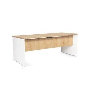 MESA ROCADA WORK  180x80 ESTRUCTURA BLANCO TABLERO ROBLE