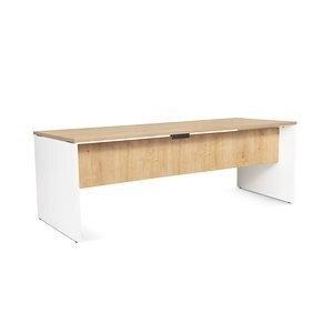 MESA ROCADA WORK  200x80 ESTRUCTURA BLANCO TABLERO ROBLE