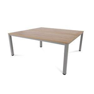 MESA ROCADA EXECUTIVE 180x163 ESTRUCTURA ALUMINIO TABLERO MELAMINA ROBLE