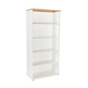 ARMARIO ROCADA ABIERTO 195x90x45 ESTRUCTURA BLANCO Y TAPA ROBLE