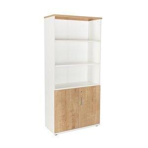 ARMARIO ROCADA CON PUERTAS BAJAS 195x90x45 ESTRUCTURA BLANCO Y TAPA ROBLE