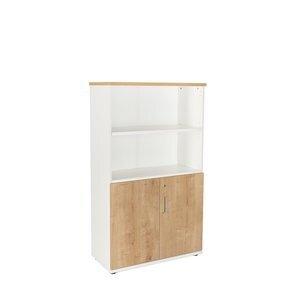 ARMARIO ROCADA CON PUERTAS BAJAS 156x90x45 ESTRUCTURA BLANCO Y TAPA ROBLE