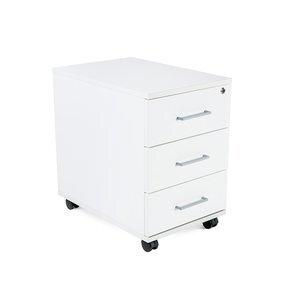 CAJONERA ROCADA con RUEDAS 40x59,5x58 con 3 CAJONES ESTRUCTURA BLANCO FRONTALES BLANCO