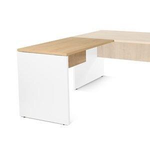 MESA ROCADA WORK ALA 100x60 ESTRUCTURA BLANCO TABLERO ROBLE