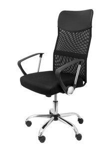 SILLA PIQUERAS Y CRESPO GONTAR BRAZOS FIJOS MECANISMO BASCULANTE REGULABLE EN ALTURA BASE CROMADA RUEDAS PARQUET RESPALDO MALLA