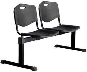 BANCADA PIQUERAS Y CRESPO ROBLEDO 2 PLAZAS ASIENTO Y RESPALDO PVC NEGRO