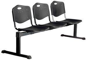 BANCADA PIQUERAS Y CRESPO POZOHONDO 3 PLAZAS ASIENTO Y RESPALDO PVC NEGRO