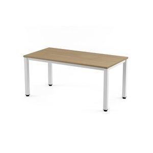 MESA ROCADA EXECUTIVE 140x80 ESTRUCTURA BLANCO TABLERO MELAMINA ROBLE
