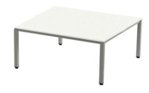 MESA ROCADA EXEC. 160x80 ALUMINIO/BLANCO /2002AD04