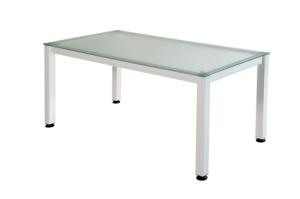 MESA ROCADA EXEC. 160x80 BLANCO/CRISTAL /2002AM05