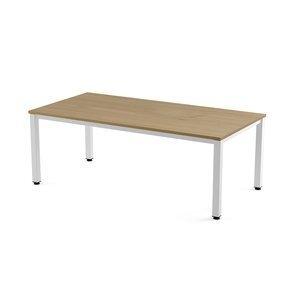 MESA ROCADA EXECUTIVE 200x100 ESTRUCTURA BLANCO TABLERO MELAMINA ROBLE