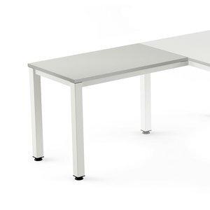 MESA ROCADA EXECUTIVE ALA 100x60 ESTRUCTURA BLANCO TABLERO MELAMINA GRIS