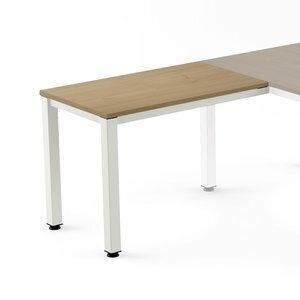 MESA ROCADA EXECUTIVE ALA 100x60 ESTRUCTURA BLANCO TABLERO MELAMINA ROBLE