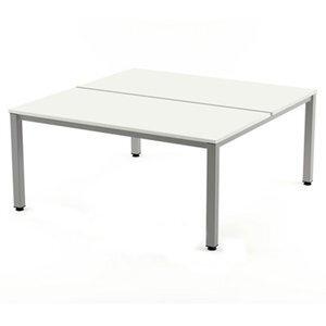 MESA ROCADA EXECUTIVE 160x163 ESTRUCTURA ALUMINIO TABLERO MELAMINA BLANCO