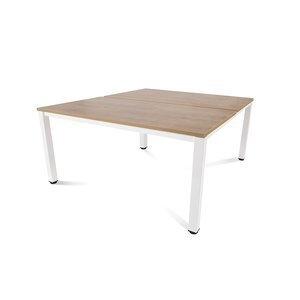 MESA ROCADA EXECUTIVE 160x163 ESTRUCTURA BLANCO TABLERO MELAMINA ROBLE