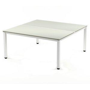 MESA ROCADA EXECUTIVE 180x163 ESTRUCTURA BLANCO TABLERO MELAMINA GRIS