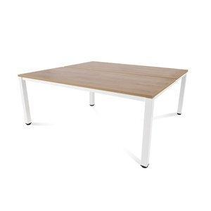 MESA ROCADA EXECUTIVE 180x163 ESTRUCTURA BLANCO TABLERO MELAMINA ROBLE