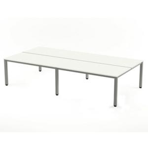 MESA ROCADA EXEC. 320x163 ALUMINIO/BLANCO /2203AD04